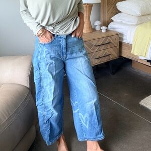 Pilcro Heart Barrel Leg Jeans